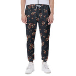Boho Paisley Flower Pattern Print Scuba Joggers