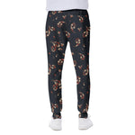 Boho Paisley Flower Pattern Print Scuba Joggers