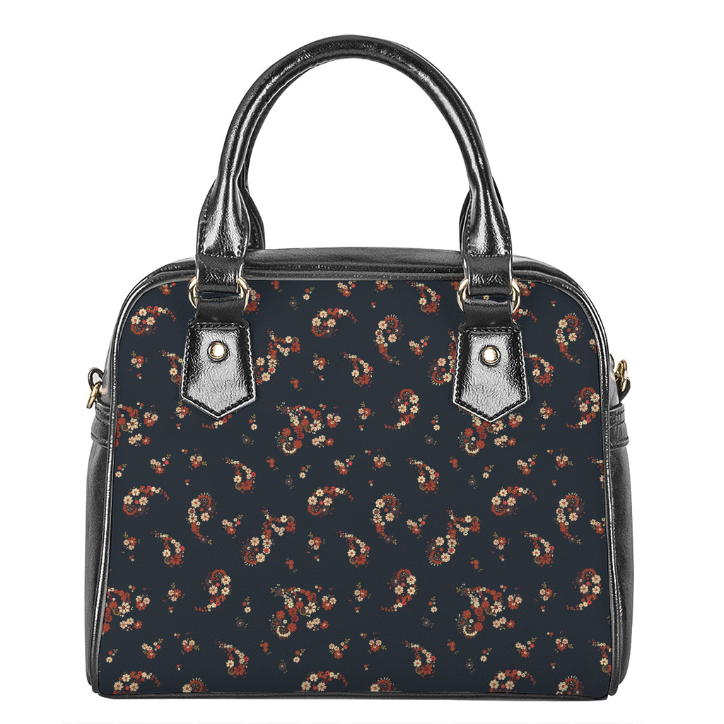 Boho Paisley Flower Pattern Print Shoulder Handbag