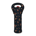 Boho Paisley Flower Pattern Print Single Neoprene Wine Tote