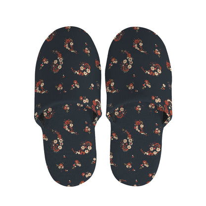Boho Paisley Flower Pattern Print Slippers
