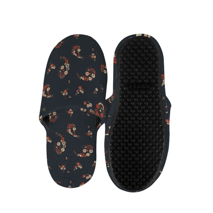 Boho Paisley Flower Pattern Print Slippers