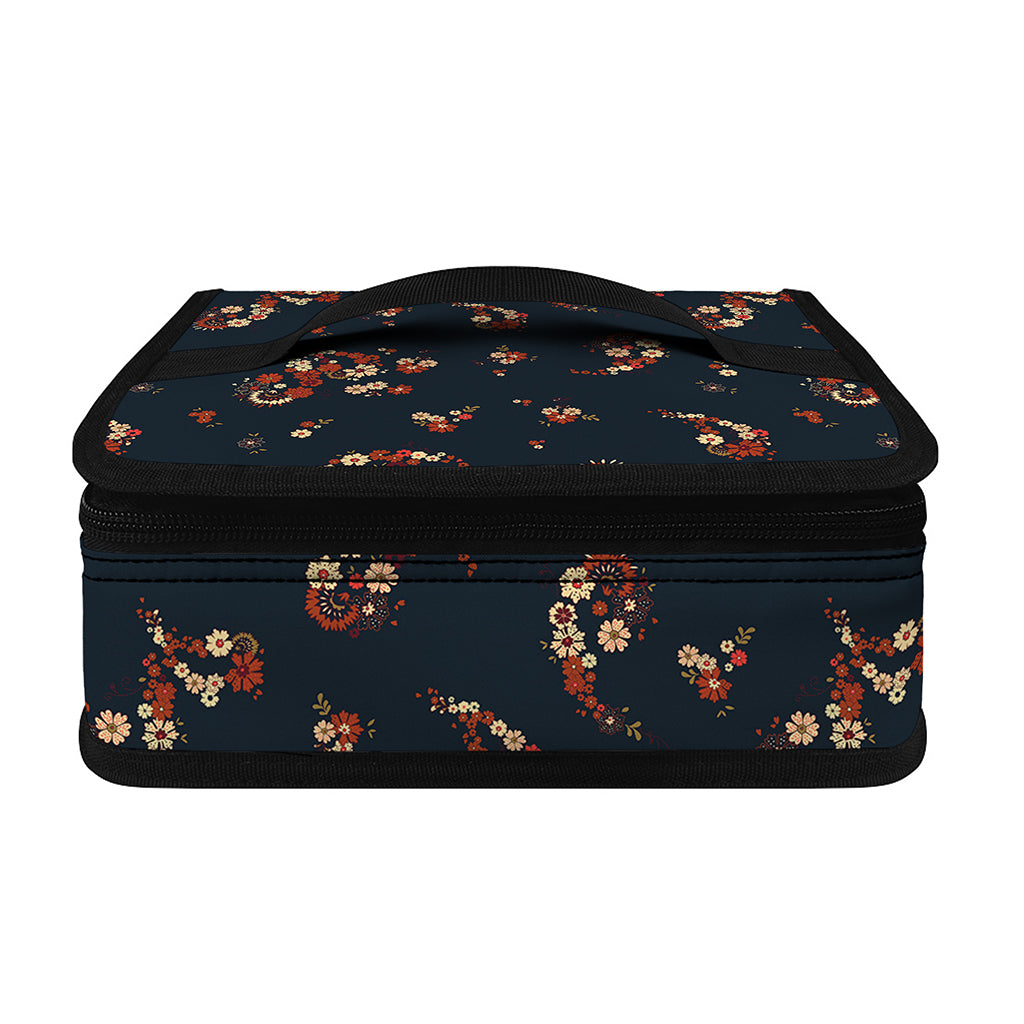 Boho Paisley Flower Pattern Print Small Lunch Bag
