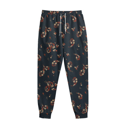 Boho Paisley Flower Pattern Print Sweatpants