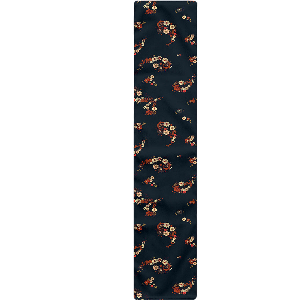 Boho Paisley Flower Pattern Print Table Runner