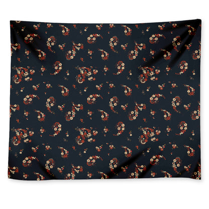 Boho Paisley Flower Pattern Print Tapestry