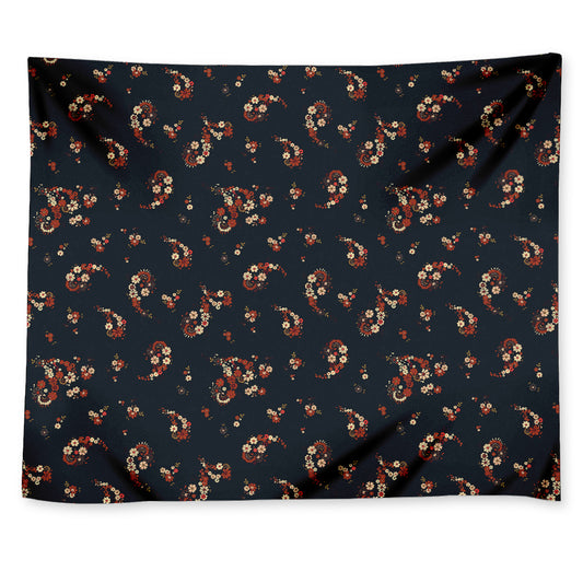 Boho Paisley Flower Pattern Print Tapestry