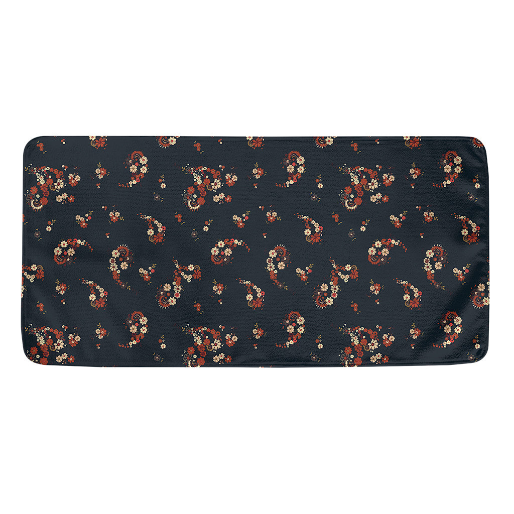 Boho Paisley Flower Pattern Print Towel