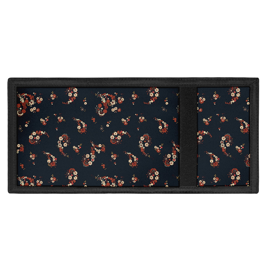 Boho Paisley Flower Pattern Print Trifold Wallet