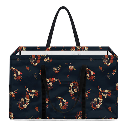 Boho Paisley Flower Pattern Print Utility Tote Bag