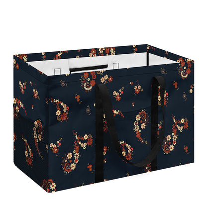 Boho Paisley Flower Pattern Print Utility Tote Bag