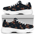 Boho Paisley Flower Pattern Print White Chunky Shoes