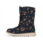 Boho Paisley Flower Pattern Print Winter Boots