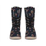Boho Paisley Flower Pattern Print Winter Boots
