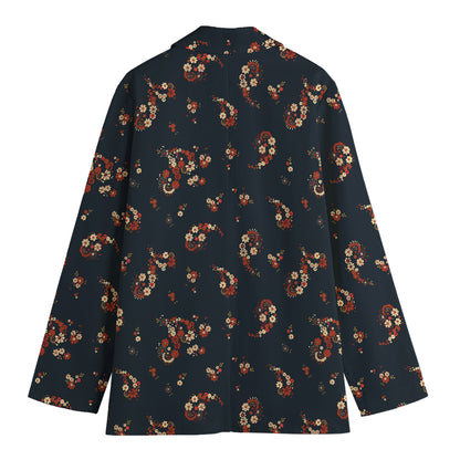 Boho Paisley Flower Pattern Print Women's Blazer
