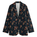 Boho Paisley Flower Pattern Print Women's Cotton Blazer