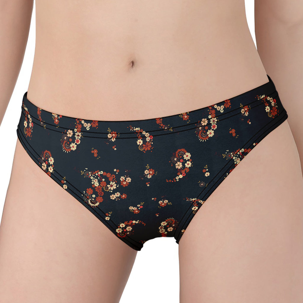 Boho Paisley Flower Pattern Print Women's Panties