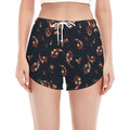 Boho Paisley Flower Pattern Print Women's Split Running Shorts
