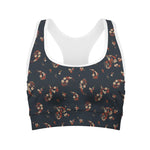 Boho Paisley Flower Pattern Print Women's Sports Bra