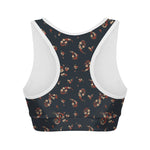 Boho Paisley Flower Pattern Print Women's Sports Bra