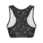 Boho Paisley Flower Pattern Print Women's Sports Bra