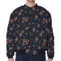 Boho Paisley Flower Pattern Print Zip Sleeve Bomber Jacket