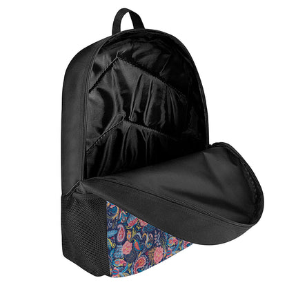 Boho Paisley Pattern Print 17 Inch Backpack