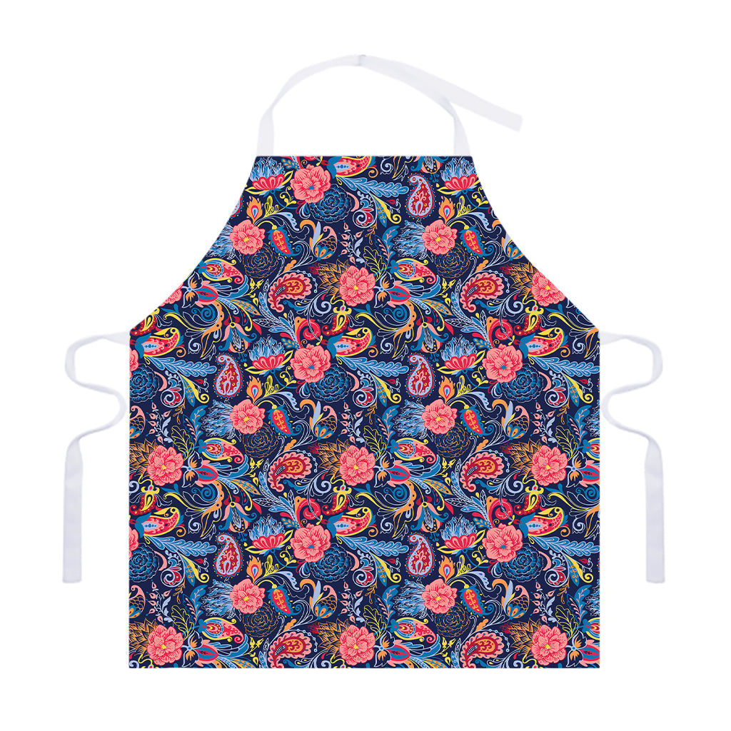 Boho Paisley Pattern Print Adjustable Apron