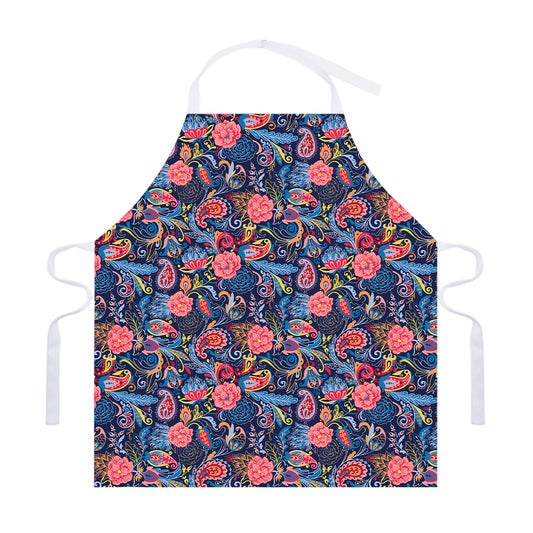 Boho Paisley Pattern Print Adjustable Apron