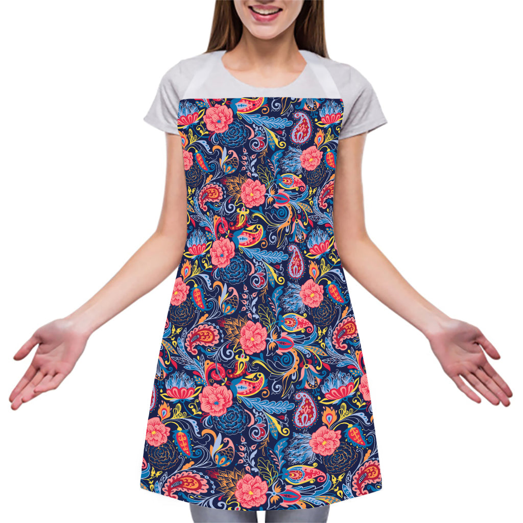 Boho Paisley Pattern Print Adjustable Apron