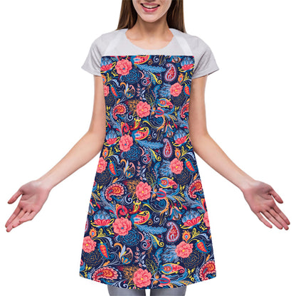 Boho Paisley Pattern Print Adjustable Apron
