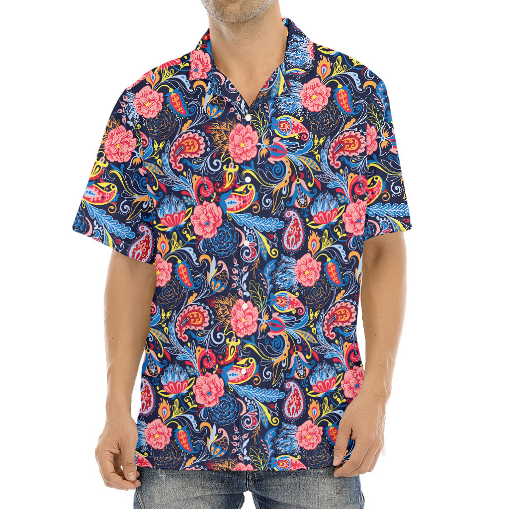 Boho Paisley Pattern Print Aloha Shirt