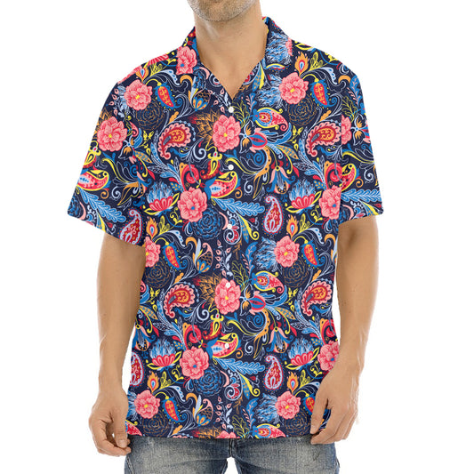 Boho Paisley Pattern Print Aloha Shirt