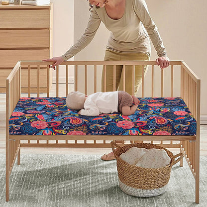 Boho Paisley Pattern Print Baby Crib Sheet