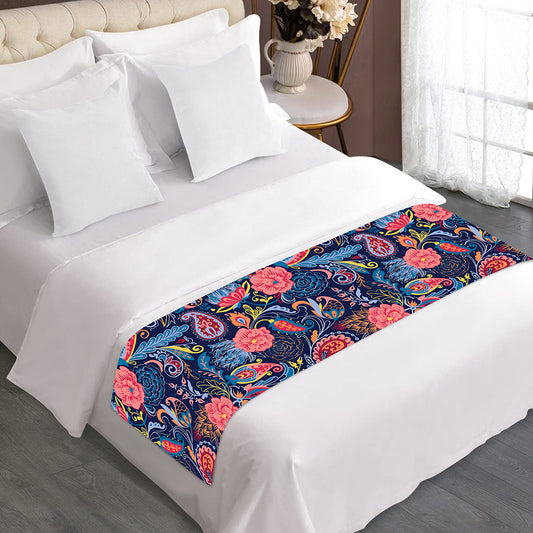 Boho Paisley Pattern Print Bed Runner