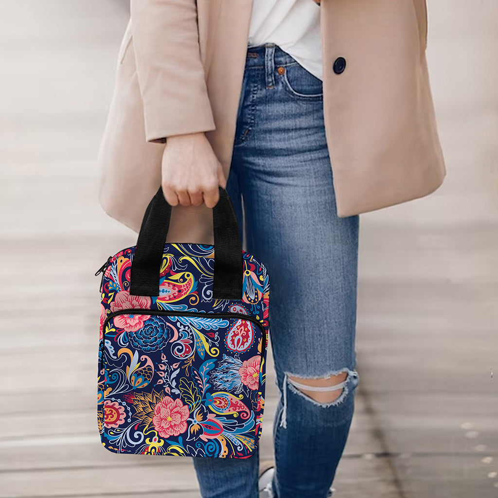 Boho Paisley Pattern Print Bible Tote Bag