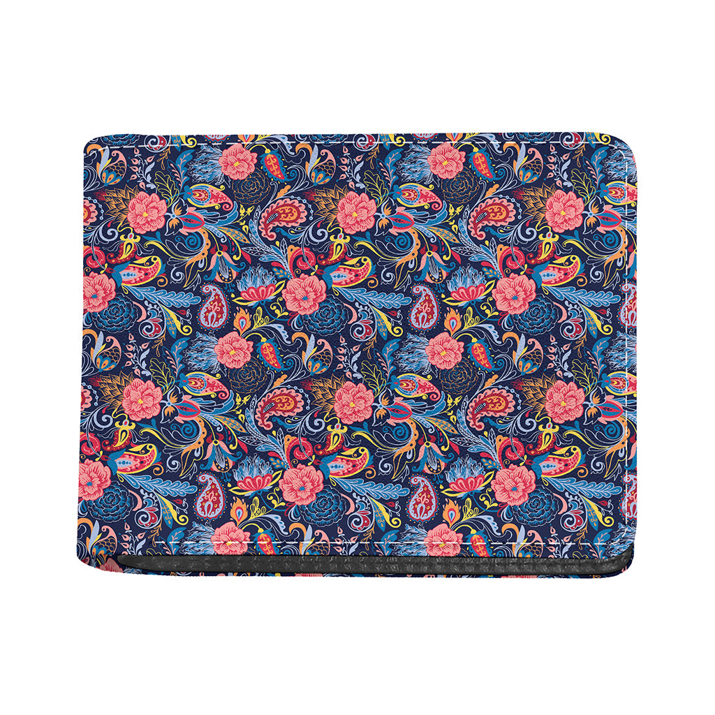 Boho Paisley Pattern Print Bifold Wallet