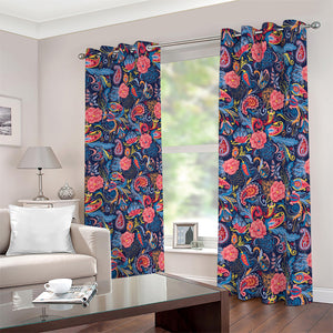 Boho Paisley Pattern Print Blackout Grommet Curtains