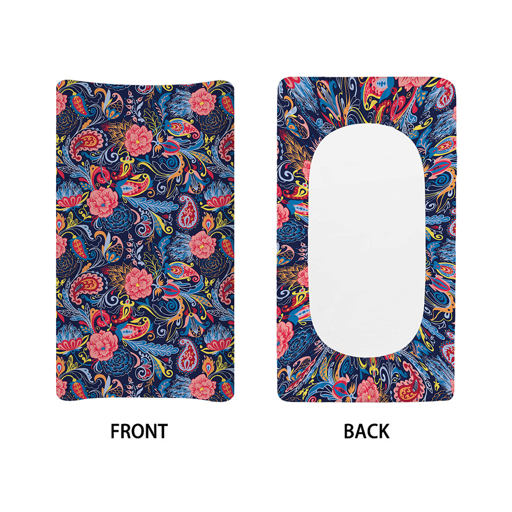 Boho Paisley Pattern Print Changing Pad Cover
