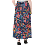 Boho Paisley Pattern Print Chiffon Maxi Skirt