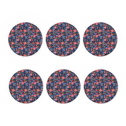 Boho Paisley Pattern Print Coaster Set