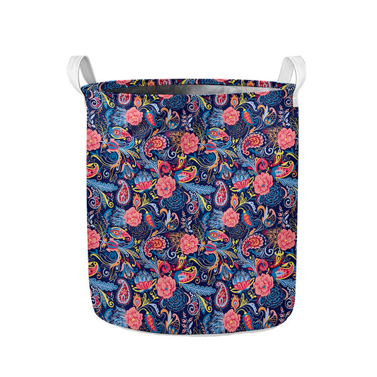 Boho Paisley Pattern Print Collapsible Laundry Basket