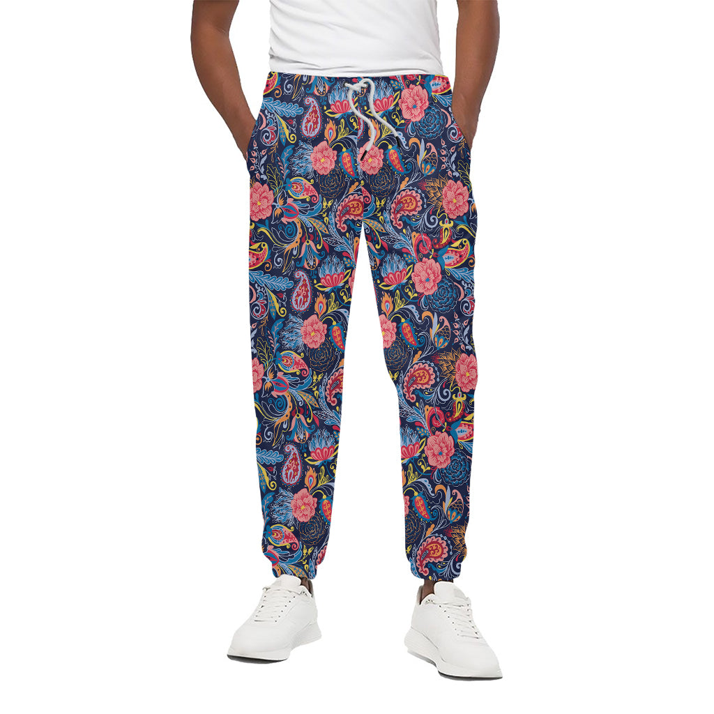 Boho Paisley Pattern Print Cotton Pants