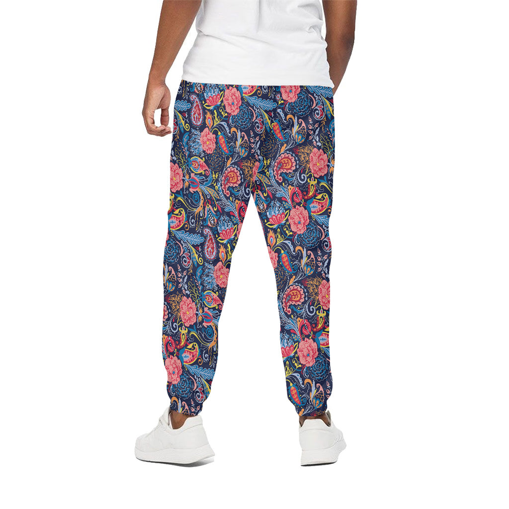 Boho Paisley Pattern Print Cotton Pants