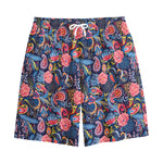Boho Paisley Pattern Print Cotton Shorts