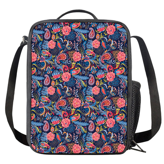 Boho Paisley Pattern Print Crossbody Lunch Bag