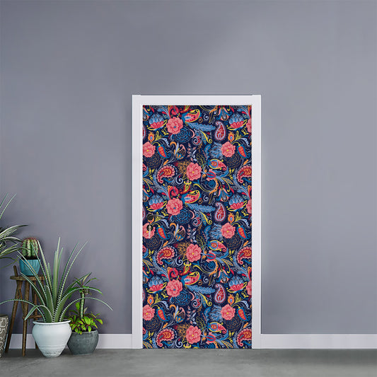 Boho Paisley Pattern Print Door Sticker