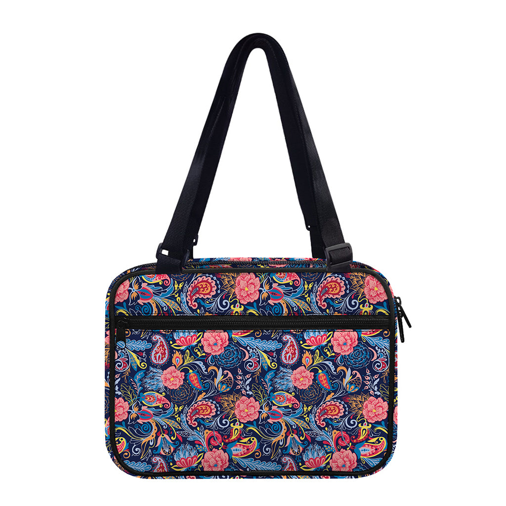 Boho Paisley Pattern Print Double Strap Bible Bag