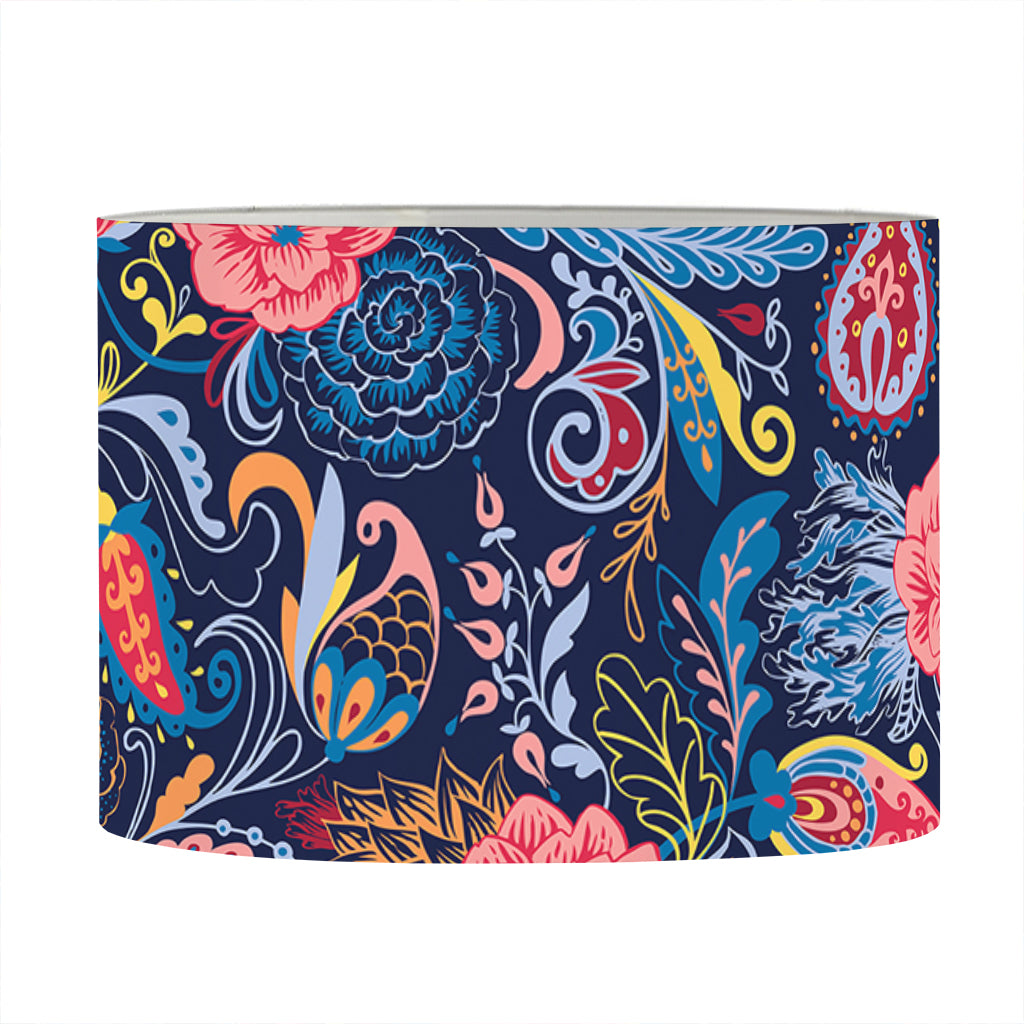 Boho Paisley Pattern Print Drum Lamp Shade