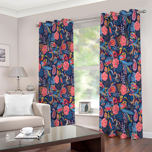 Boho Paisley Pattern Print Extra Wide Grommet Curtains